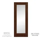 1 Panel Shaker Luxury Laminated Walnut Door 44mm - Glazed Clear
