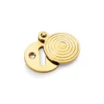 Alexander and Wilks Round Escutcheon with Christoph Design Cover - Unlacquered Brass