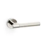 Alexander and Wilks Spitfire Reeded Lever on Round Rose - Polished Nickel PVD