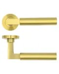 Garda Lever on Rose Door Handles Rosso Tecnica - PVDSB