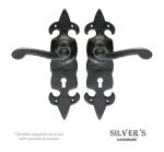 Fleur De Lys Lever on Backplate Black Door Handles - Lever Lock