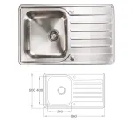 Hafele Abbey G304 Stainless Sink & Drainer - 860mm