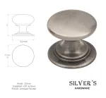 32mm Rioghal Cabinet door knob - Antique Pewter
