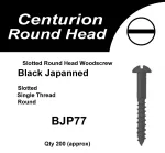 Slotted Round Head Black Japanned Wood Screws