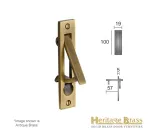Heritage Brass Flush-Edge Pull 100mm x 19mm - Antique Brass