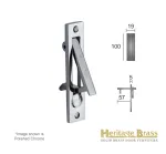 Heritage Brass Flush-Edge Pull 100mm x 19mm - Pol. Chrome