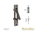Heritage Brass Flush-Edge Pull 100mm x 19mm - Matt Bronze
