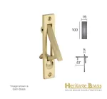 Heritage Brass Flush-Edge Pull 100mm x 19mm - Satin Brass