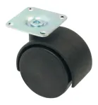 Twin Wheel Castor Plate Fixing Hooded
