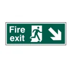 Fire exit Sign (Man arrow down/right) - SAV (600 x 200mm)