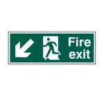 Fire exit Sign (Man arrow down/left) - SAV (600 x 200mm)