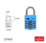 Squire 40mm 4 Wheel Combination Pad Lock Marine Grade