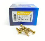5.0  x 30mm Yellow - Universal Screws - (Box of 200)