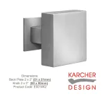 Karcher Stainless Steel Centre Door Knob Square