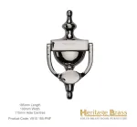 Heritage Brass Urn Door Knocker 195mm Polished Nickel