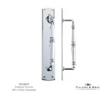 Large Ornate Pull Handle on Backplate 382 x 65mm - Chrome