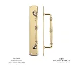 Large Ornate Pull Handle on Backplate 382 x 65mm - Brass