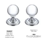 Glass Ball Mortice Knob Polished Chrome Door Knobs