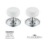 Fulton & Bray Porcelain Knobs Chrome White
