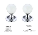 Glass Ball Mortice Door Knobs Polished Chrome Rose - White