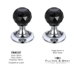 Facetted Glass Ball Mortice Knobs on Pol  Chrome Rose - Black