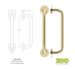 19mm x 425mm Face Fixed Pull Handle Polished Brass