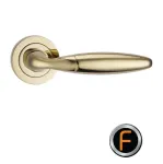 Bulbus PVD Brass Lever on Rose Door Handles Fortessa
