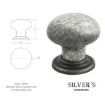 Mushroom Porcelain Knob - Midnight Blue Crackle