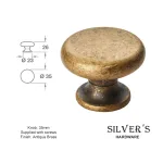 35mm Traditional Pattern Door Knob Antique Brass