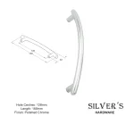 Curved Cupboard Handle Polished Chrome - 128mm