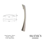 Fantail Cupboard Handle Matt Nickel - 128mm C/C