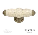 Winchester T Knob Antique Brass Cream Crackled