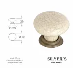 Winchester Round Knob Antique Brass Cream Crackled