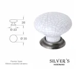Winchester Round Knob Pewter White Crackled