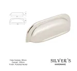 Mayberry Cabinet Drawer Pull Pol. Nickel 96mm C/C