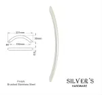 Clifton Bow Handle Brushed Nickel - 192mm C/C