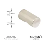 20mm Indented Cylindrical Knob Stainless Steel