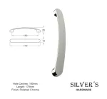 D Cupboard Handle Polished Chrome - 160mm