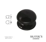 Plain Porcelain Cupboard Knob Black 38 x 30mm