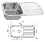Pyramis Galaxy Single Bowl Sink 960 x 480mm