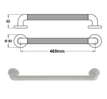 Straight Grab Rail, with Fluted Grip - 460mm