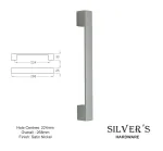 Large Chunky 'D' Cupboard Handle Satin Nickel - 224mm