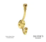90mm Decorative Ball End Hat & Coat Hook Polished Brass