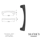 Concaved Cupboard Handle Matt Black - 128mm C/C