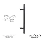 T-Bar Cupboard Handle Rounded End Matt Black - 128mm C/C