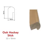 Engineered Oak Rounded Profile Hockey Stick