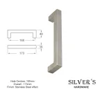 Hargrave Square Cupboard Handle 160mm Stainless Steel