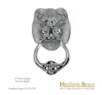 Heritage Brass Lion Knocker Polished Chrome