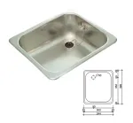 Reginox Inset Bowl 18/10 Stainless Steel - 344 x 396mm
