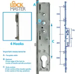 Lockmaster Patio Door Lock 92mm Hole Centres